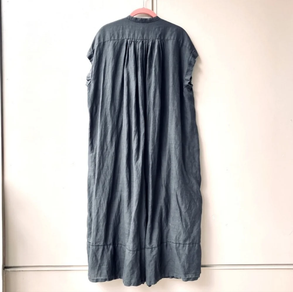 Pas de Calais grey linen midi dress - Picture 2 of 9